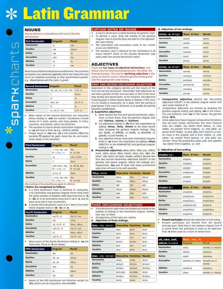 Latin Grammar SparkCharts