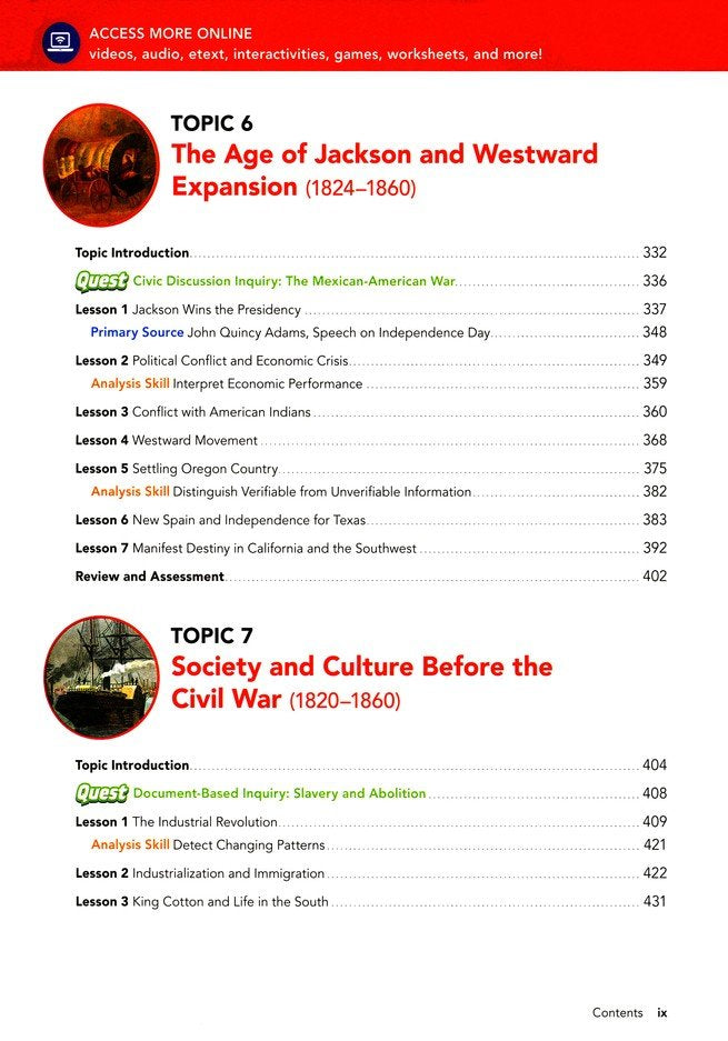 myWorld Interactive: Middle Grades American History Homeschool Bundle (2019 Copyright; Grades 6-8)