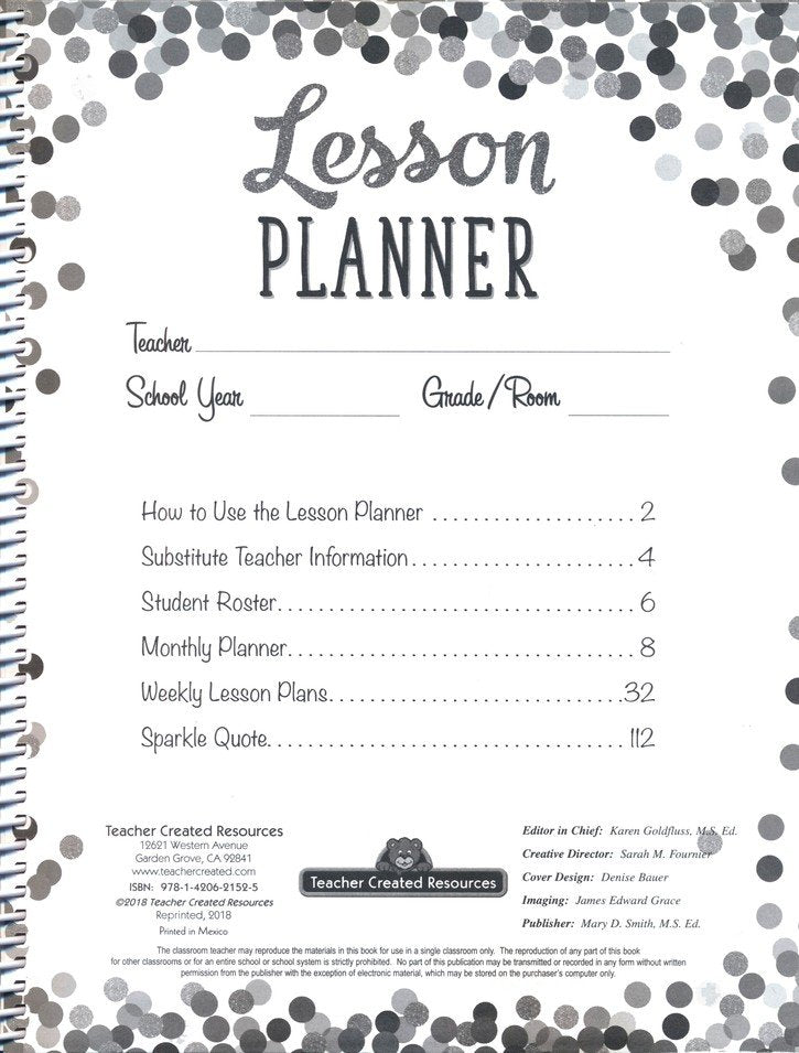 Confetti Lesson Planner