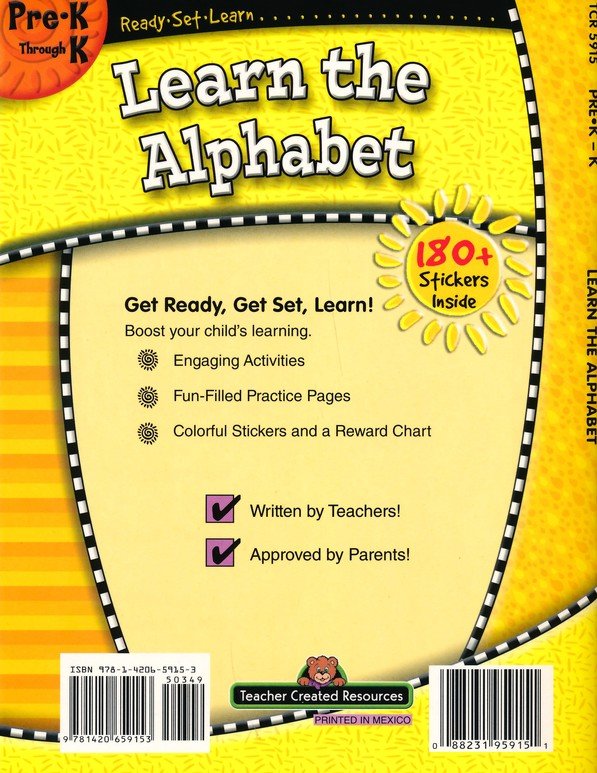 Ready Set Learn: Learn the Alphabet (Grades PreK and K)