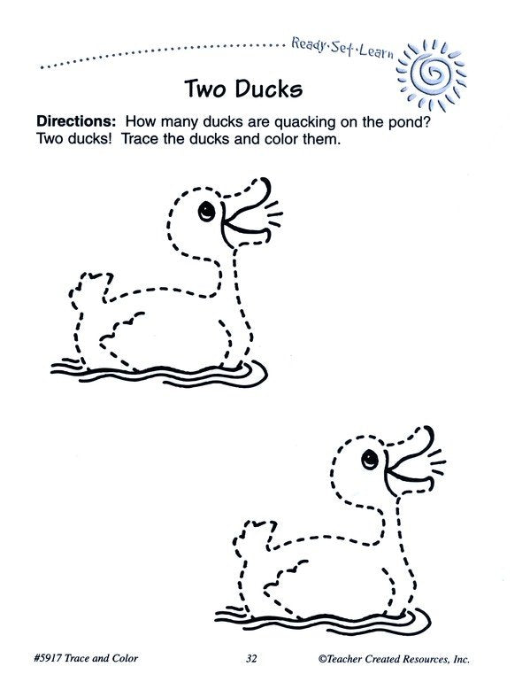 Ready Set Learn: Trace and Color (Grades PreK and K)