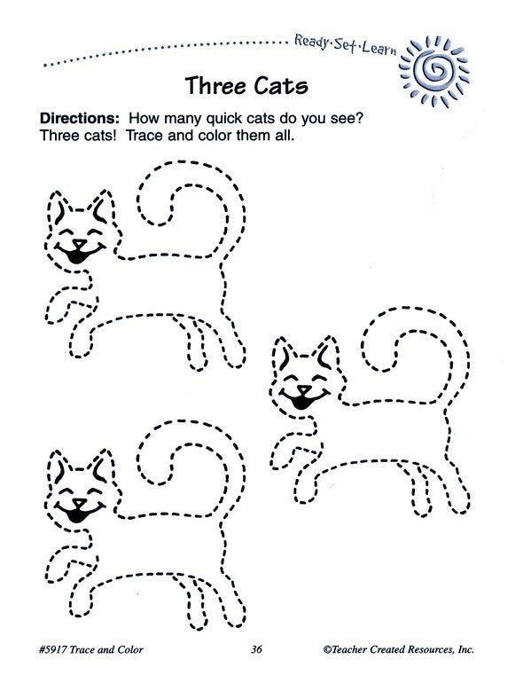 Ready Set Learn: Trace and Color (Grades PreK and K)