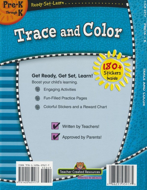Ready Set Learn: Trace and Color (Grades PreK and K)