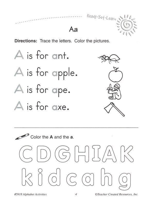 Ready Set Learn: Alphabet Activities (Grades PreK and K)