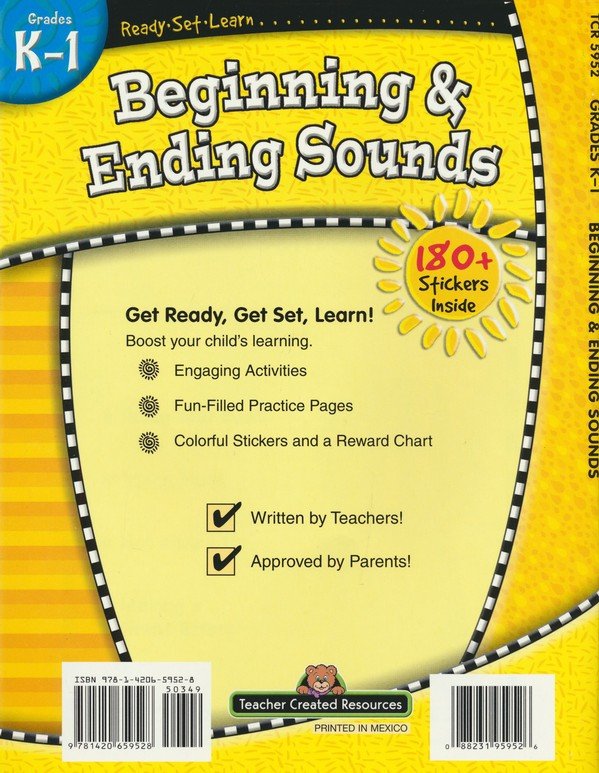 Ready Set Learn: Beginning and Ending Sounds (Grades K and 1)