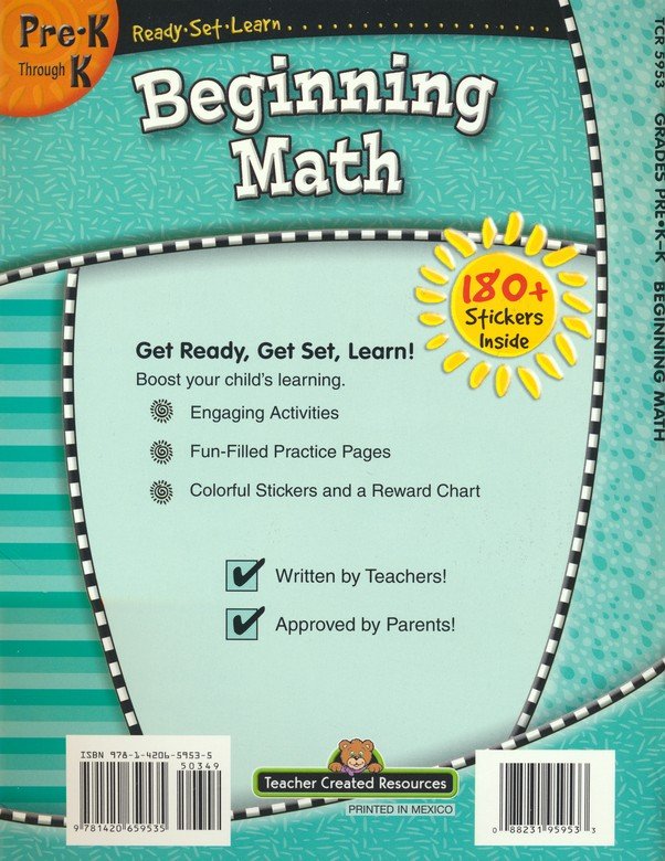 Ready Set Learn: Beginning Math (Grades PreK and K)