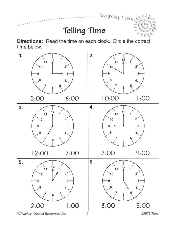 Ready Set Learn: Time (Grades 1 and 2)