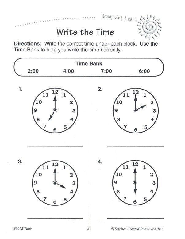 Ready Set Learn: Time (Grades 1 and 2)