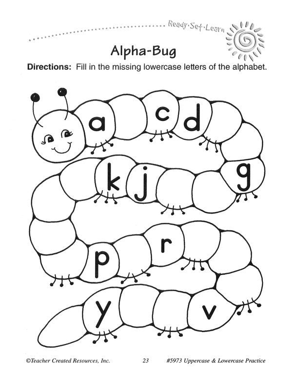 Ready Set Learn: Upper and Lower Case (Grade K)