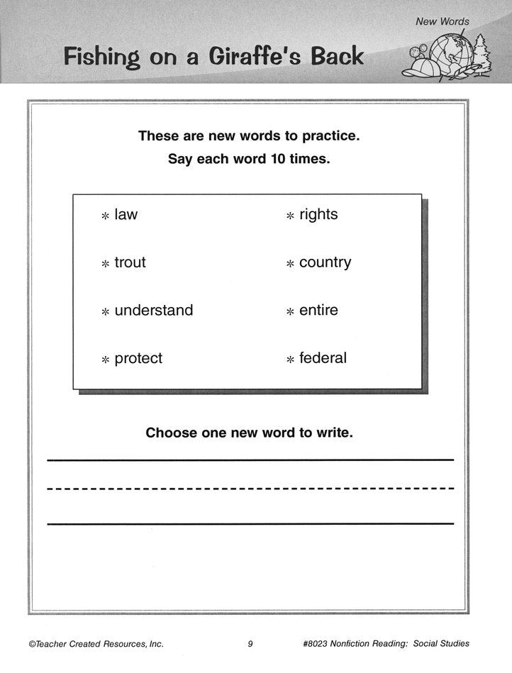 Nonfiction Reading Comprehension: Social Studies (Grades 2 to 3)