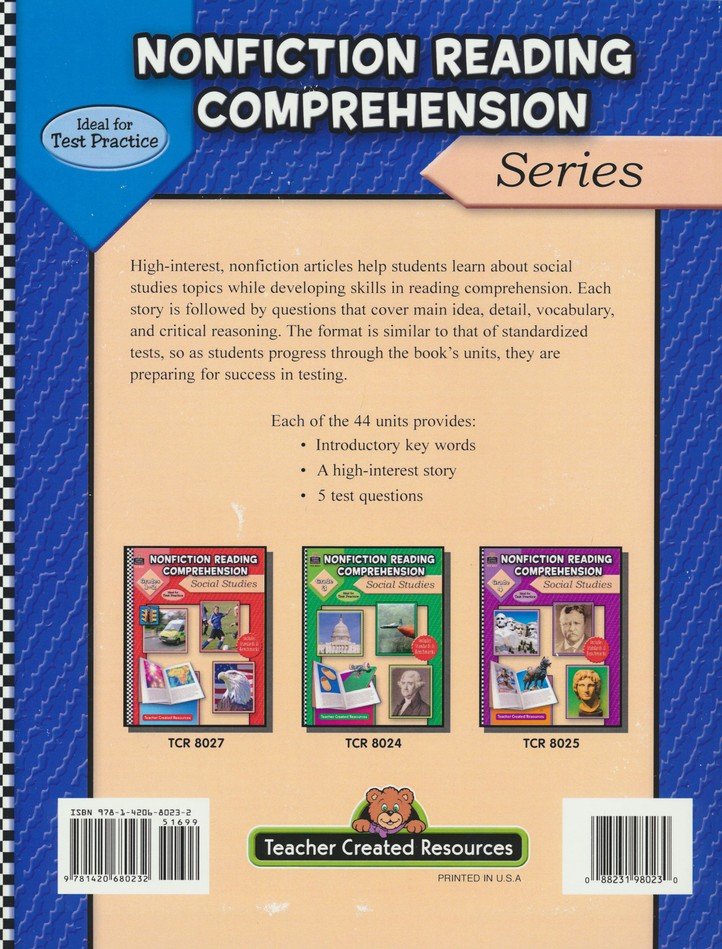 Nonfiction Reading Comprehension: Social Studies (Grades 2 to 3)