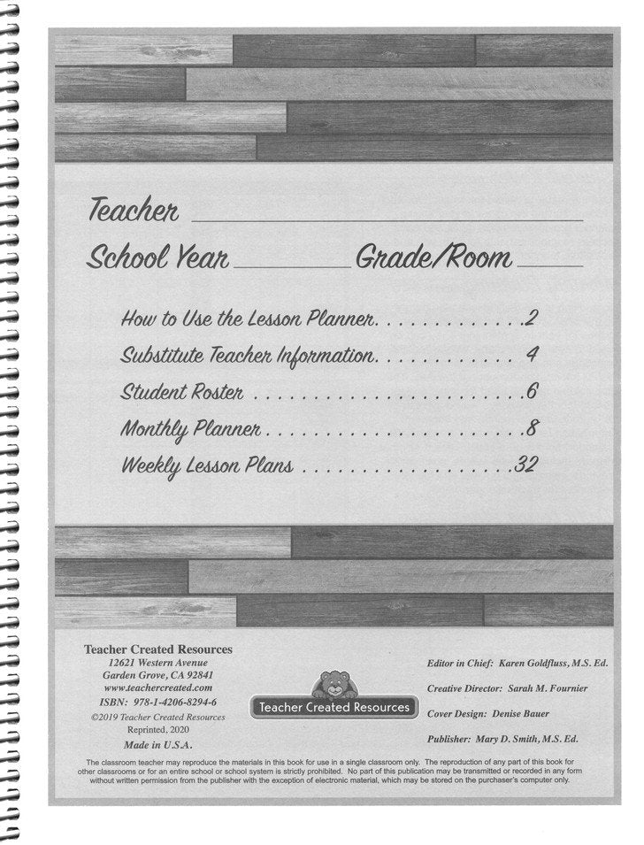 Home Sweet Classroom Lesson Planner