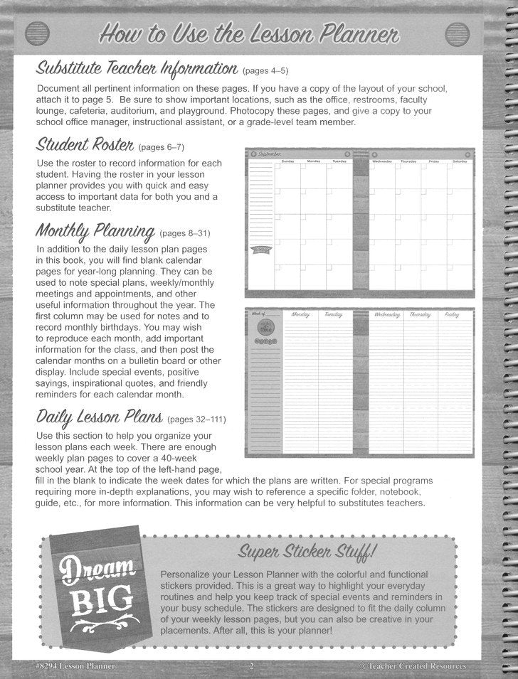 Home Sweet Classroom Lesson Planner