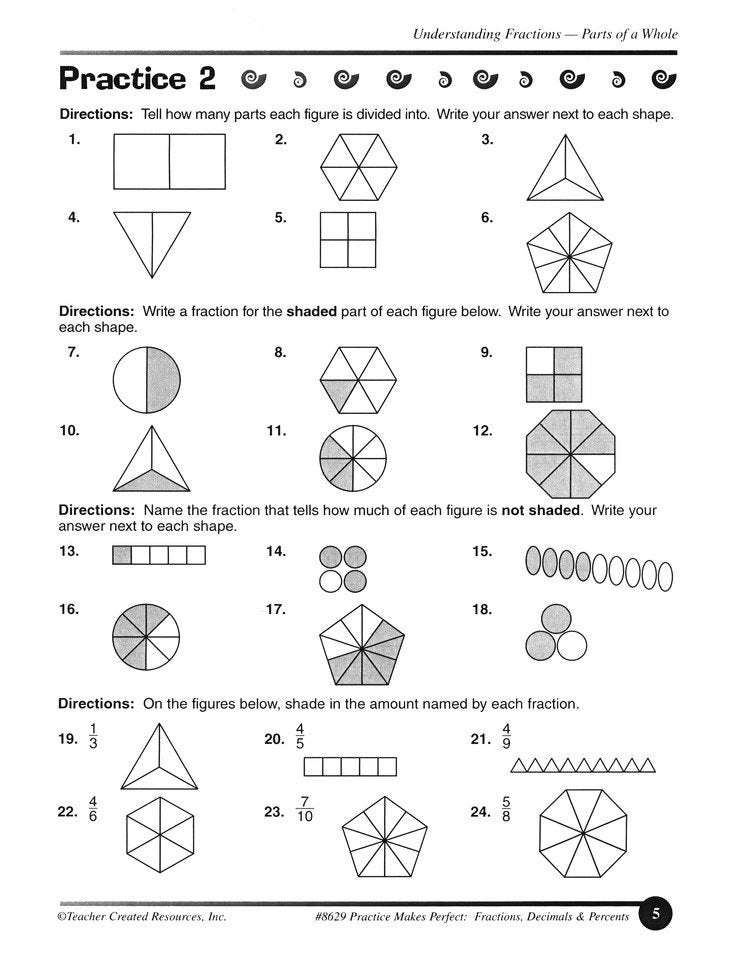 Practice Makes Perfect: Fractions, Decimals and Percents (Grade 4)