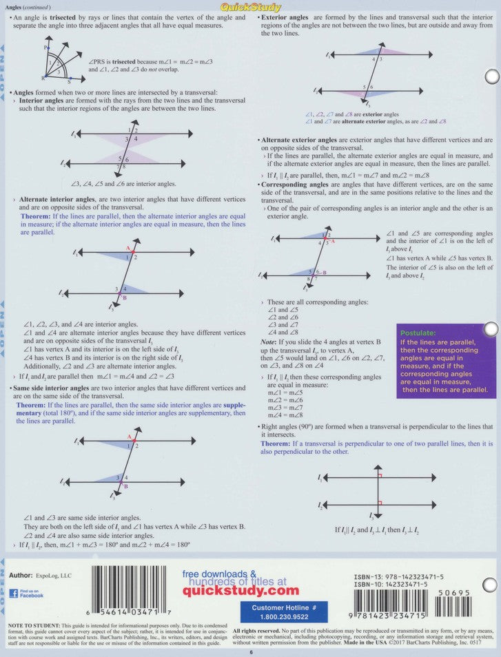 Geometry Part 1 Chart