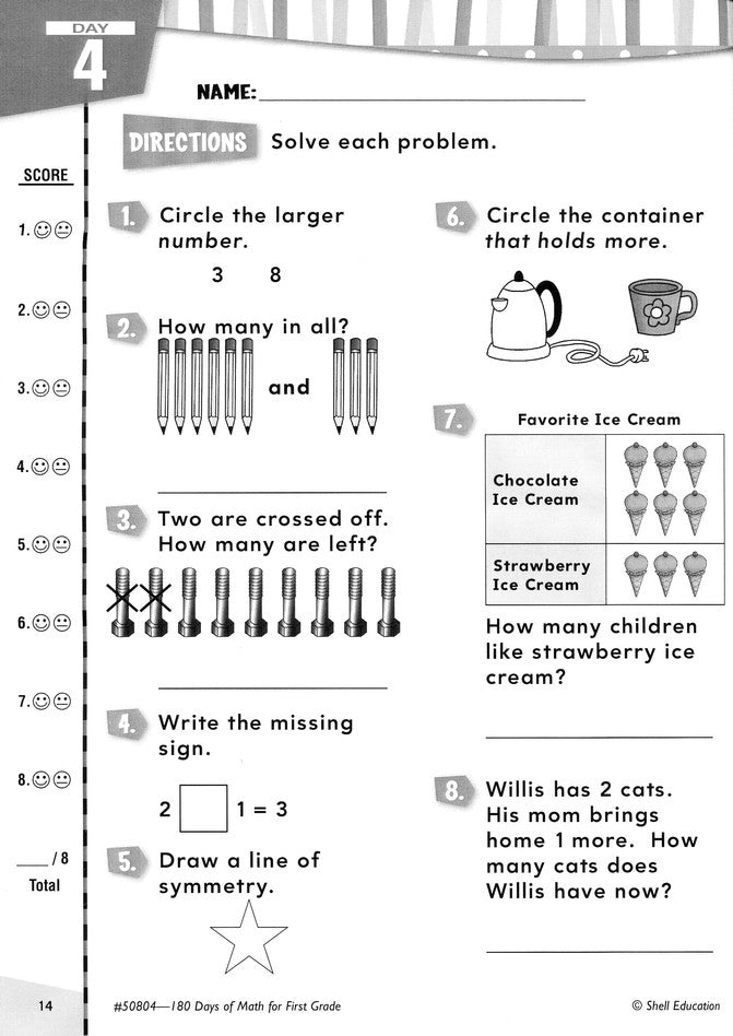 Practice, Assess, Diagnose: 180 Days of Math for First Grade