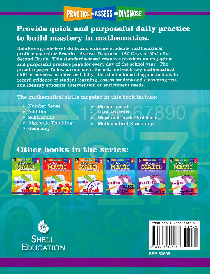 Practice, Assess, Diagnose: 180 Days of Math for Second Grade