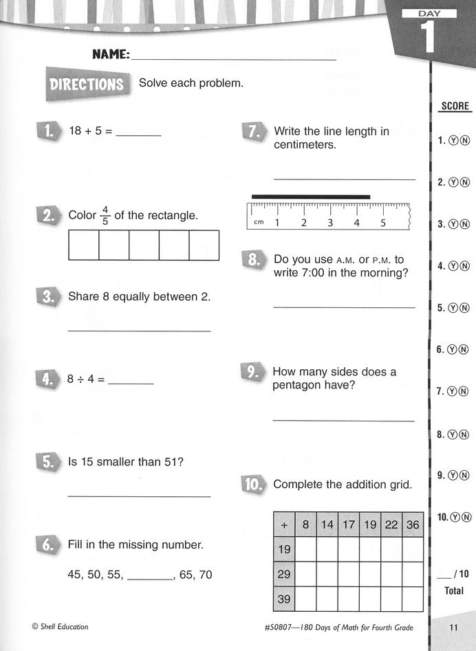 Practice, Assess, Diagnose: 180 Days of Math for Fourth Grade