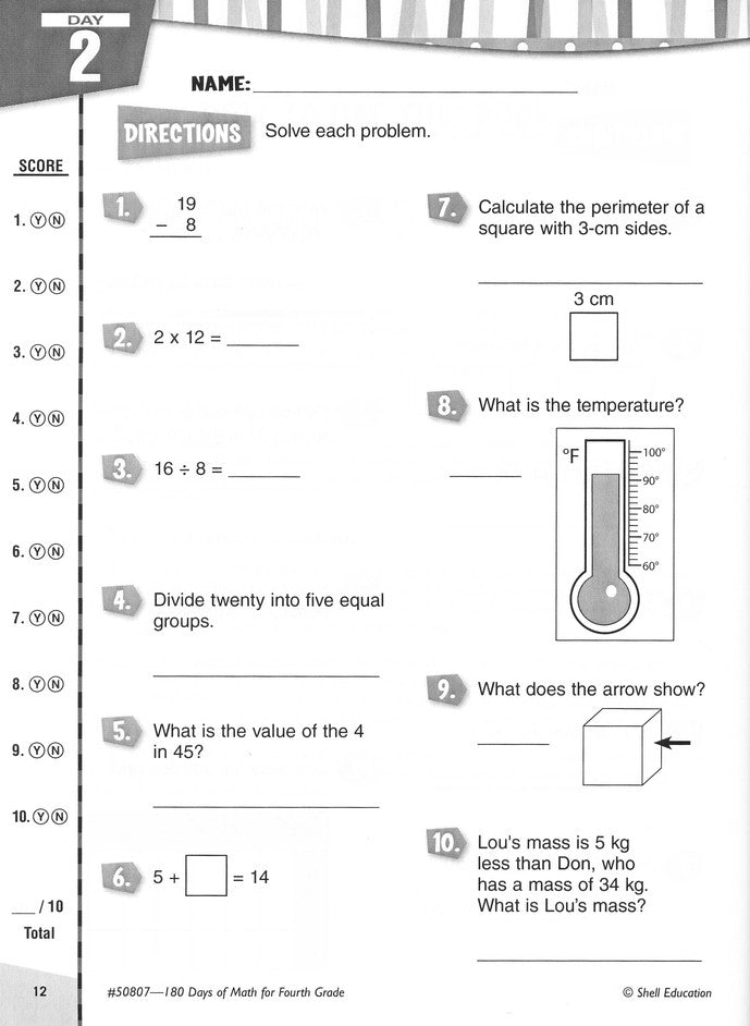 Practice, Assess, Diagnose: 180 Days of Math for Fourth Grade