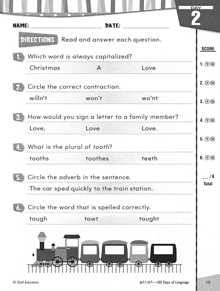 180 Days of Language, Grade 2