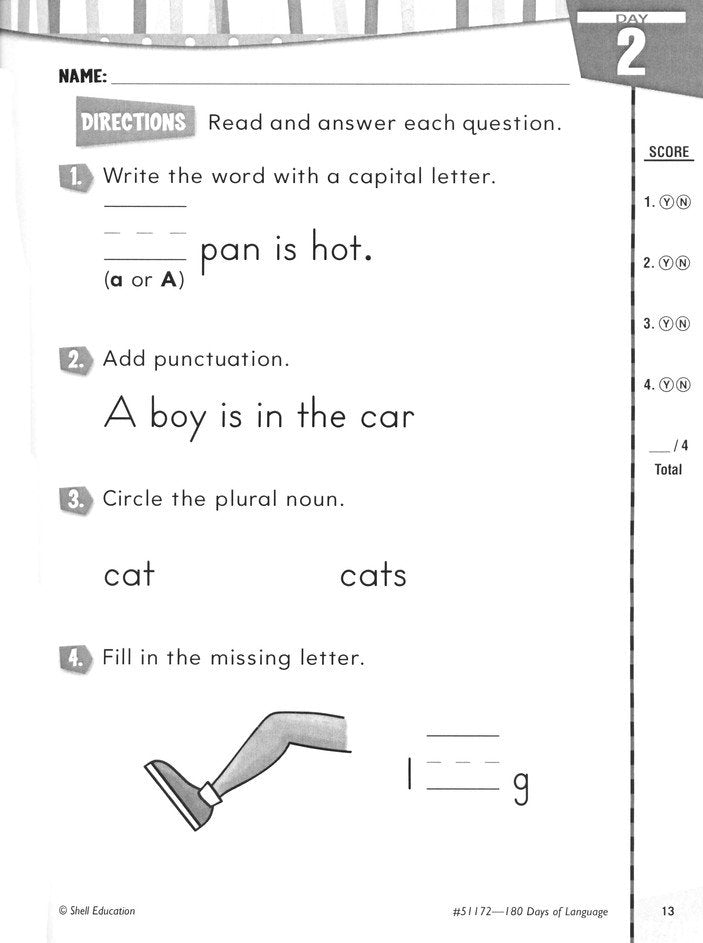 180 Days of Language, Grade K