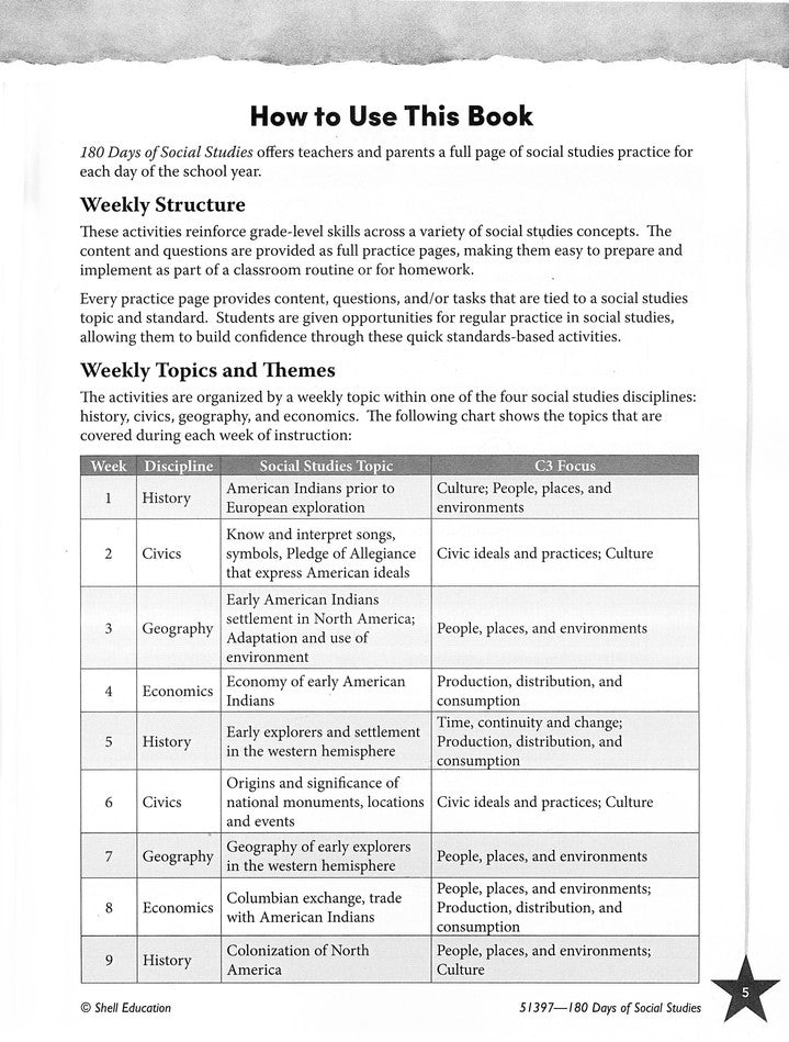 180 Days of Social Studies for Fifth Grade