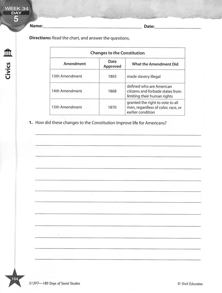 180 Days of Social Studies for Fifth Grade