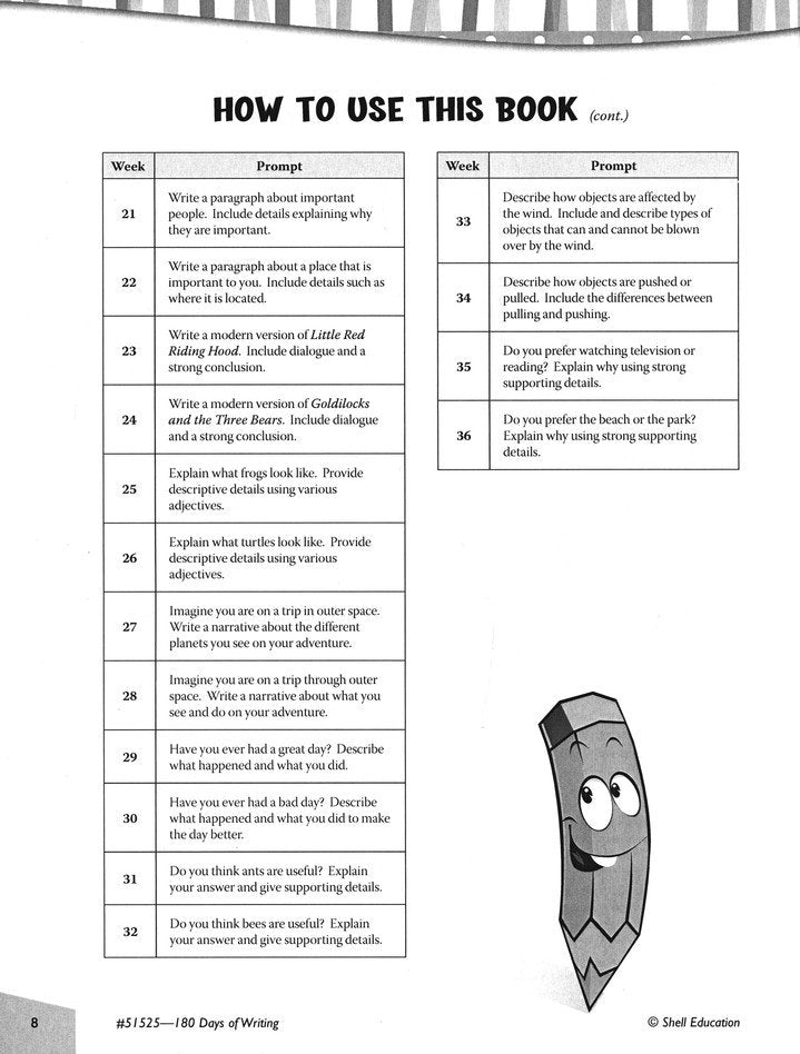 180 Days of Writing for Second Grade (Grade 2)