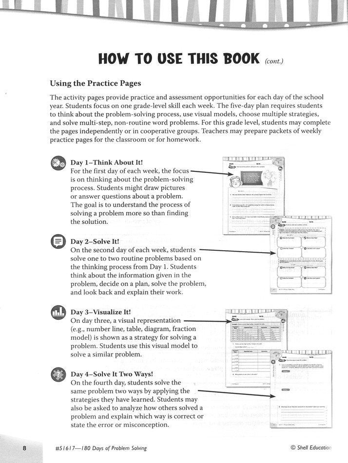 180 Days of Problem Solving for Fifth Grade (Level 5)