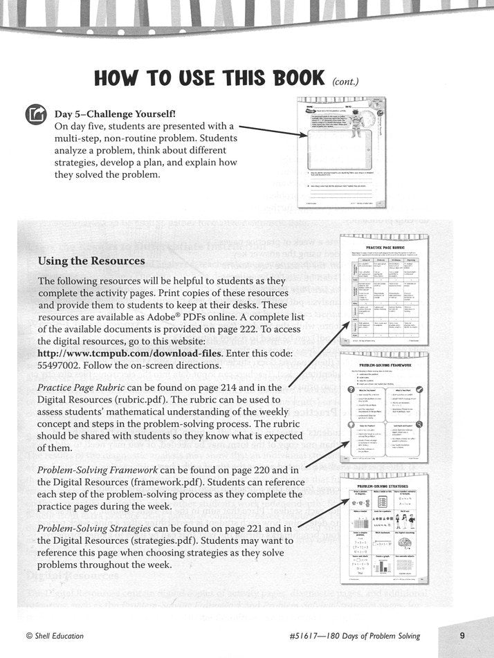 180 Days of Problem Solving for Fifth Grade (Level 5)