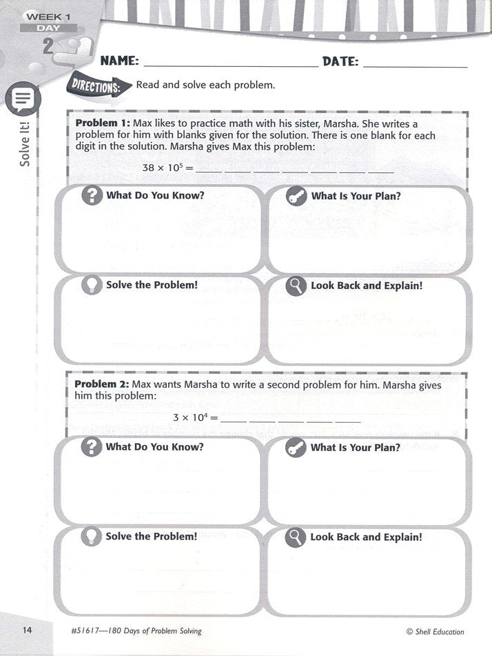 180 Days of Problem Solving for Fifth Grade (Level 5)