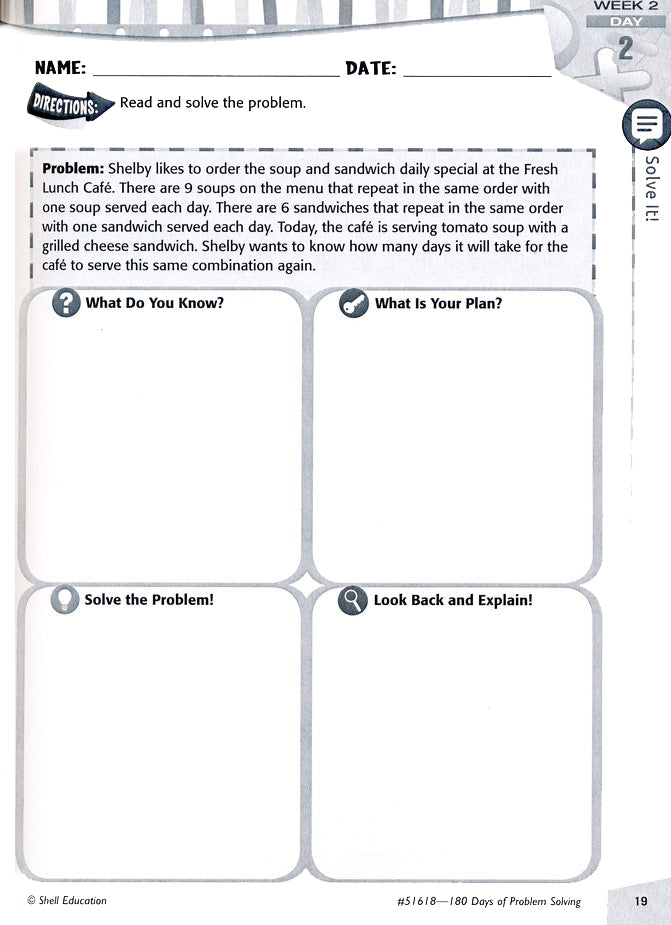 180 Days of Problem Solving for Sixth Grade (Level 6)