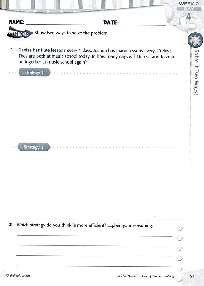 180 Days of Problem Solving for Sixth Grade (Level 6)