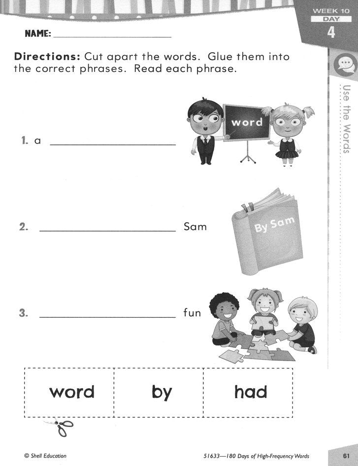 180 Days of High-Frequency Words for Kindergarten (Level K)