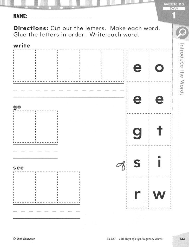 180 Days of High-Frequency Words for Kindergarten (Level K)