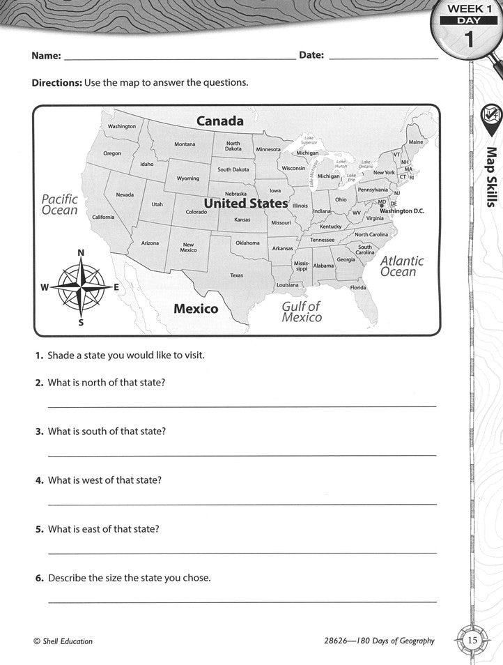 180 Days of Geography for Fifth Grade