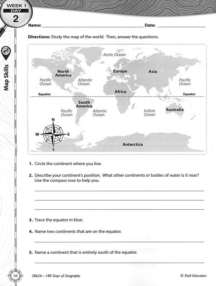 180 Days of Geography for Fifth Grade