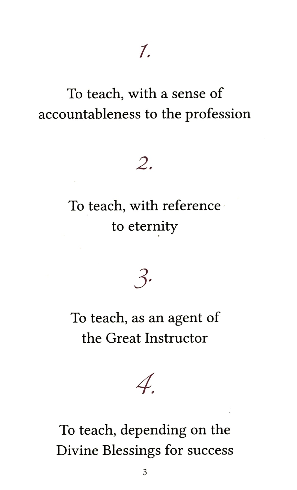 General Maxims of Teaching