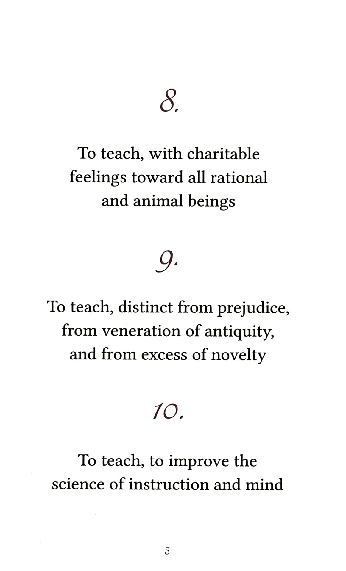 General Maxims of Teaching