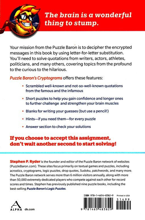 Puzzle Baron's Cryptograms: 600 Challenging Puzzles--From Easy to Hard!