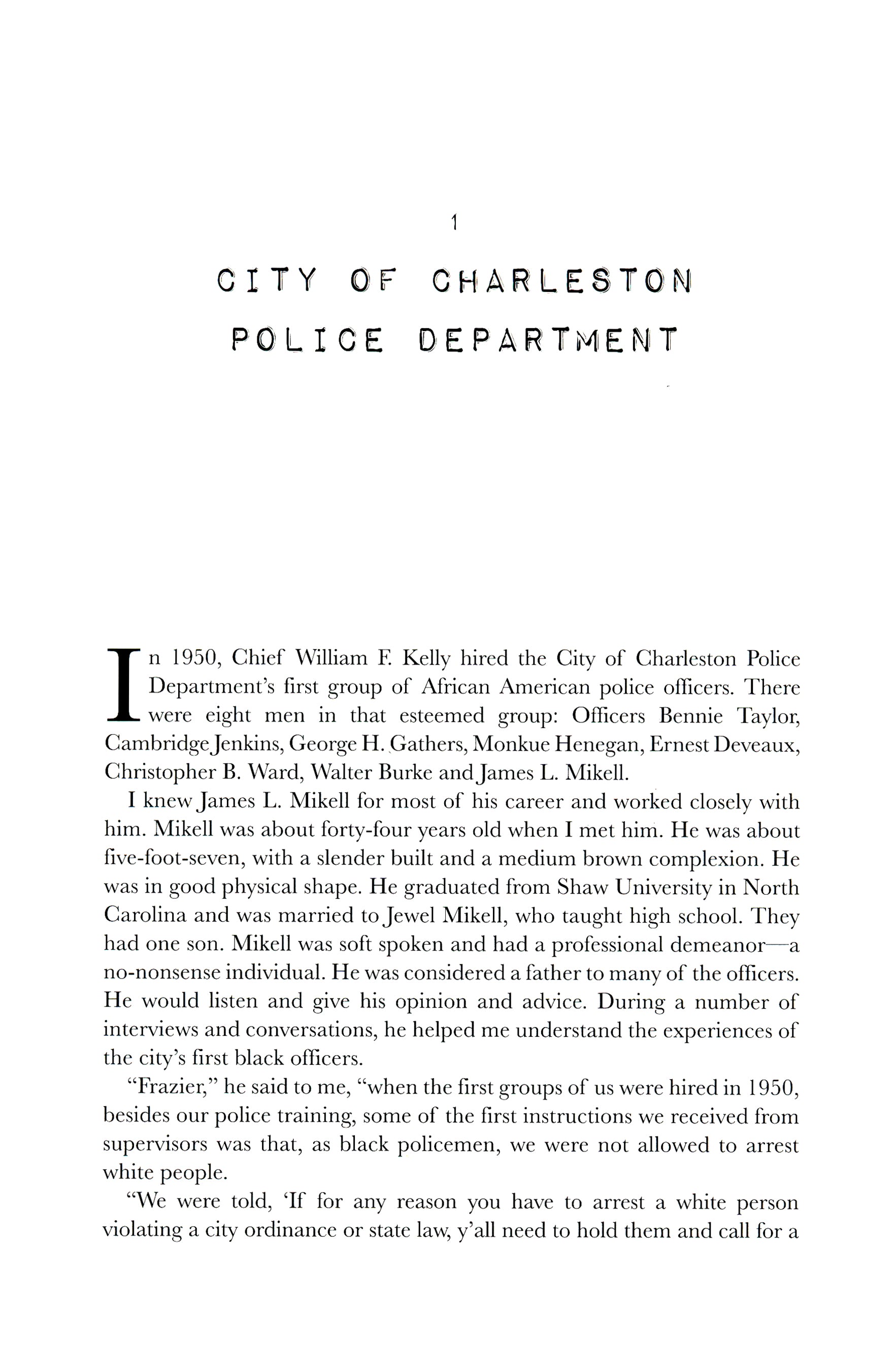 Integrating the Charleston Police Force