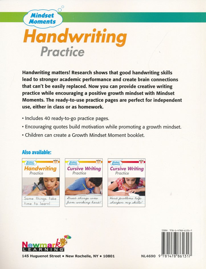 Mindset Moments: Handwriting Practice, Grades K-1