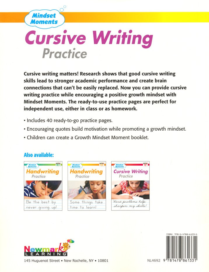 Mindset Moments: Cursive Writing Practice, Grades 2-3