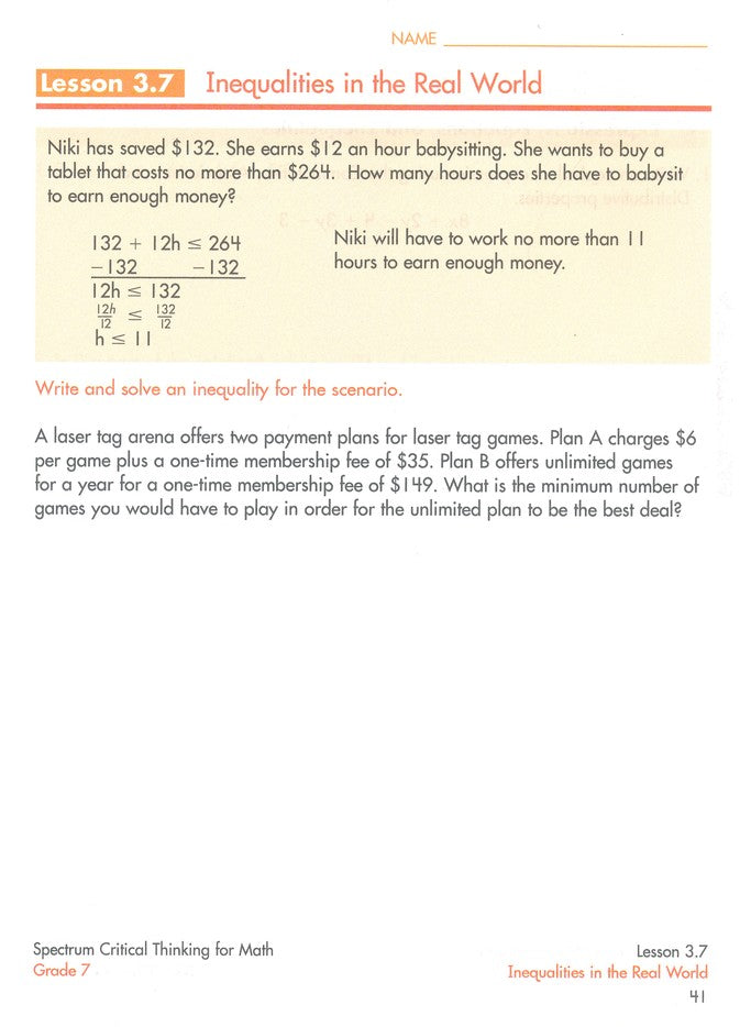 spectrum critical thinking for math grade 7