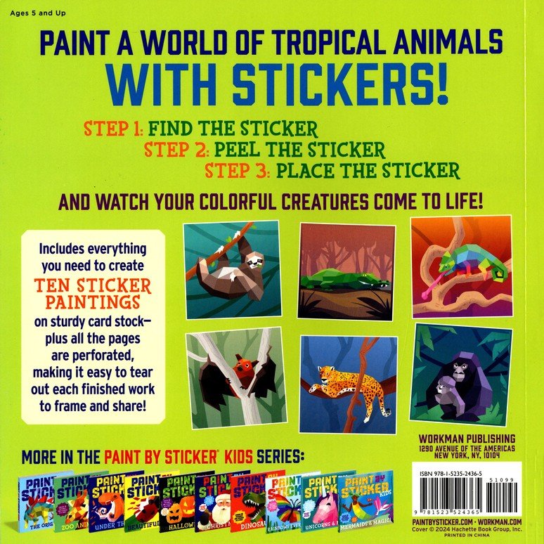 Paint by Sticker: Rainforest Animals