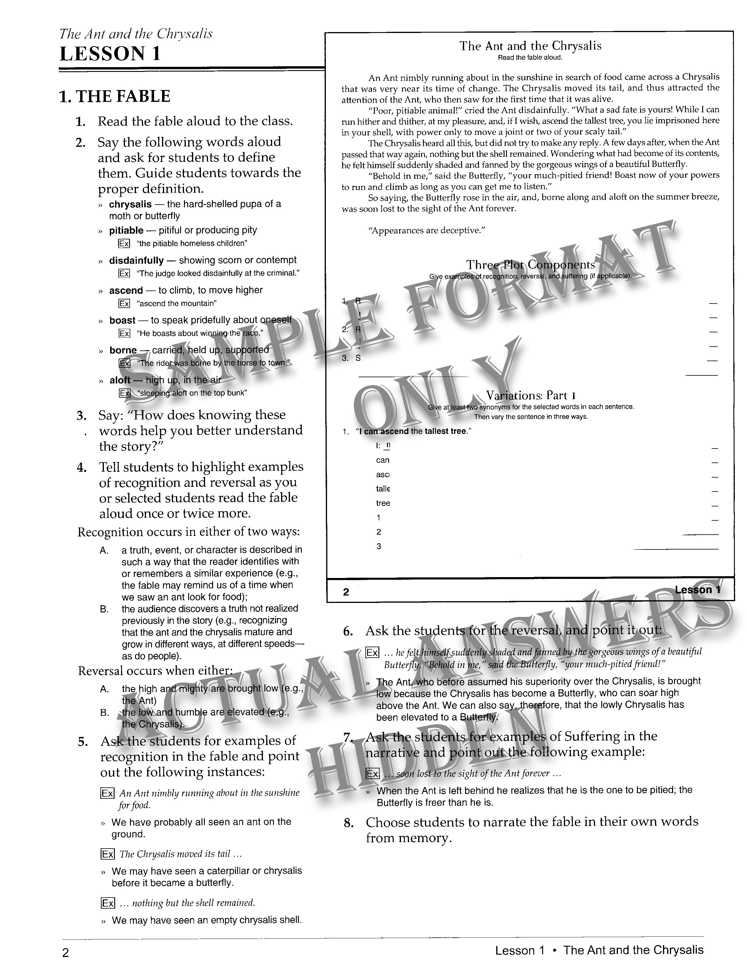 Classical Composition 1: Fable Teacher Guide (Charter Version)