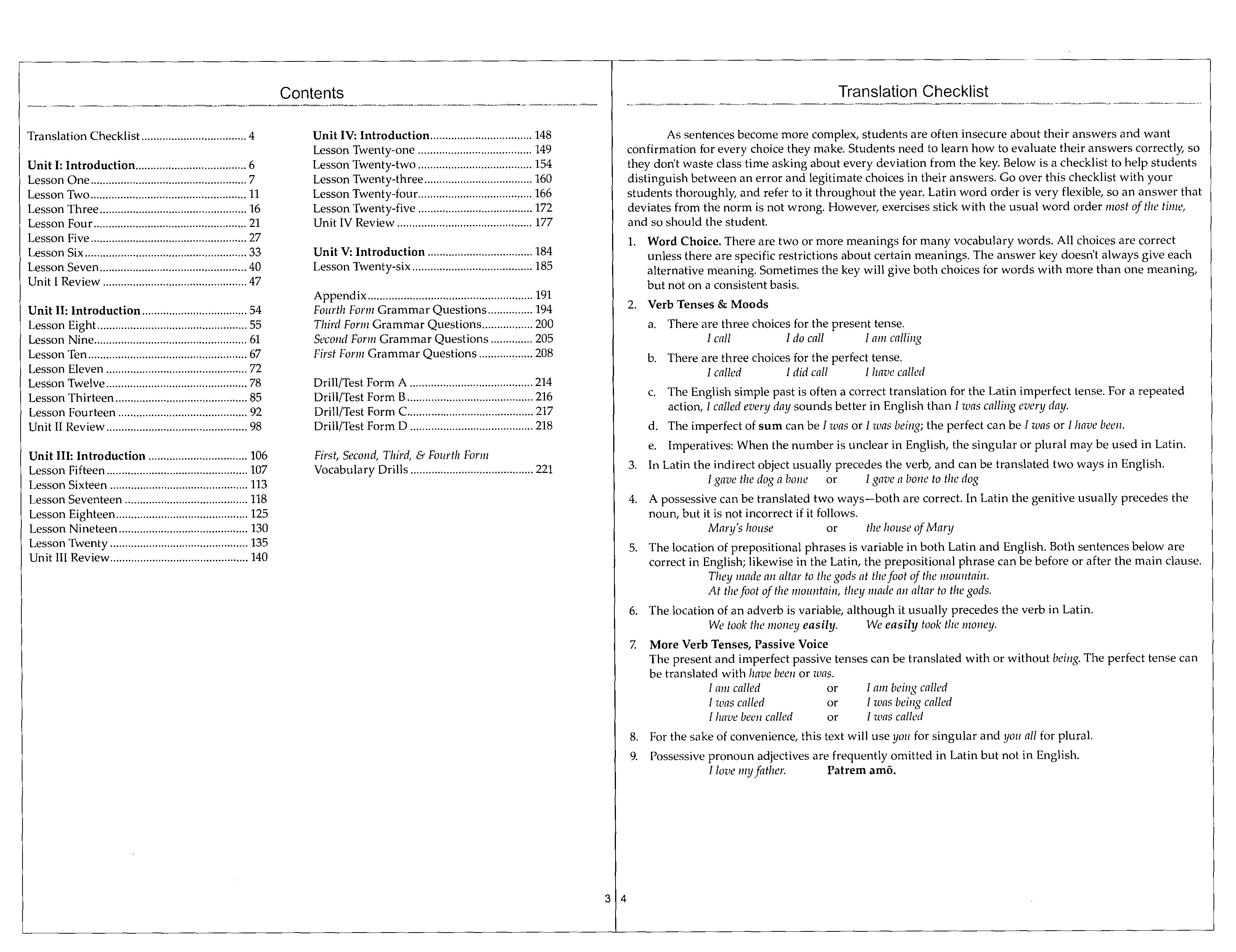 Fourth Form Latin Teacher Key (for Workbook, Quizzes, & Tests; Charter Version)