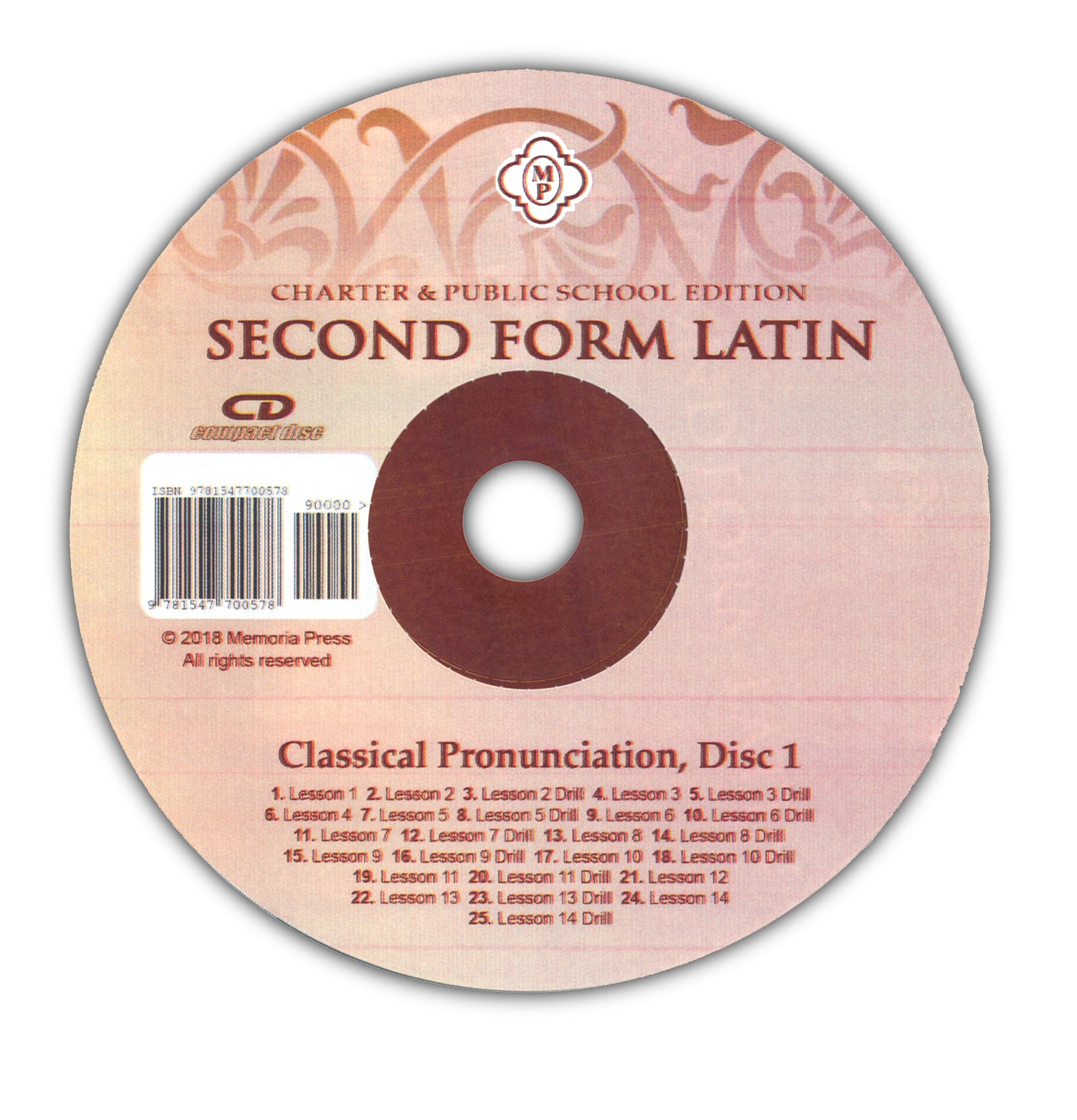 Second Form Latin Pronunciation CD (Classical; Charter Version)