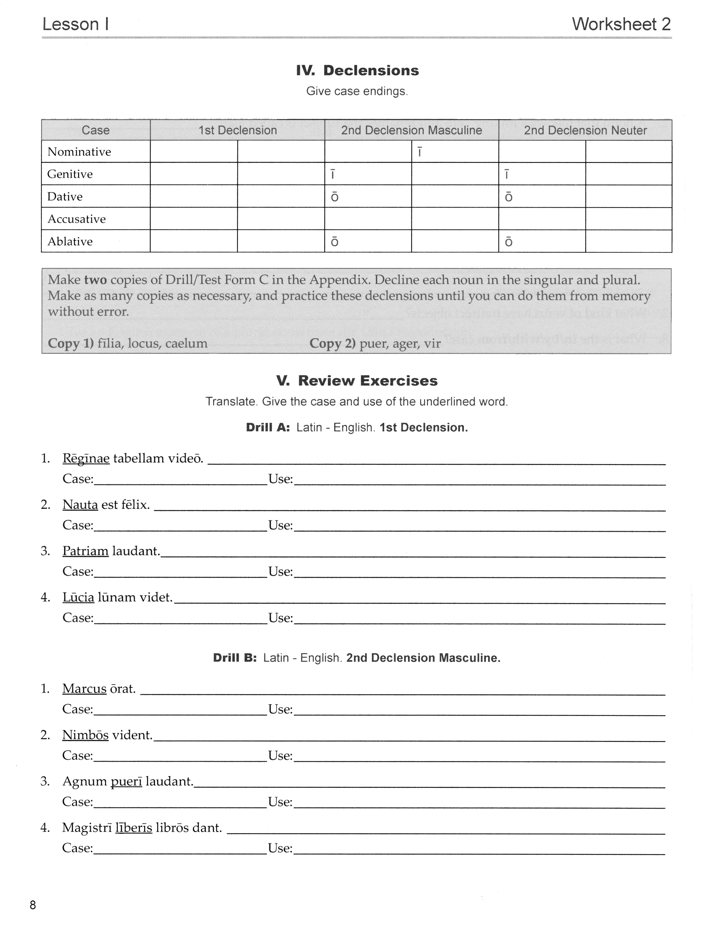 Fourth Form Latin Workbook (Charter Version)