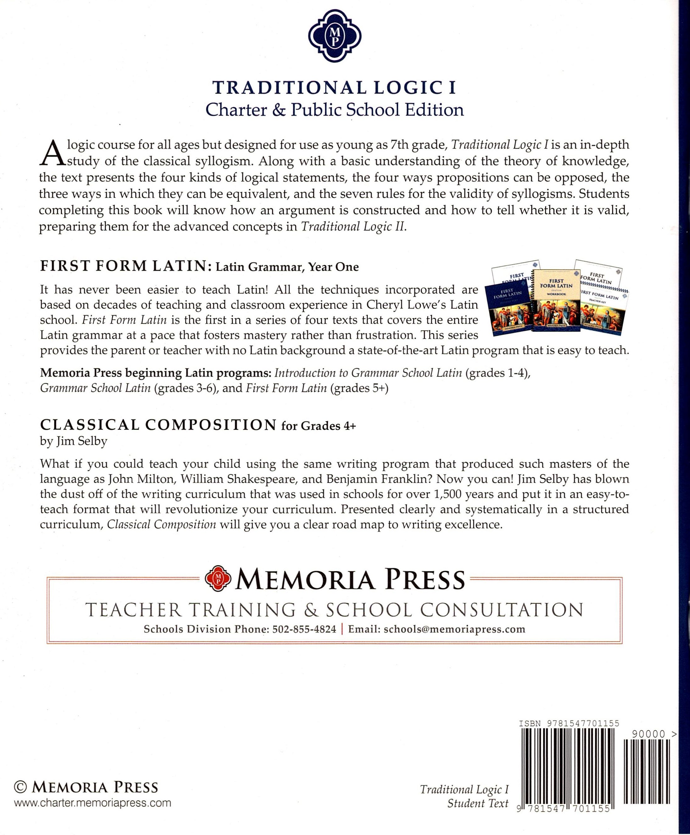 Traditional Logic 1 Student Text (3rd Edition; Charter Version)